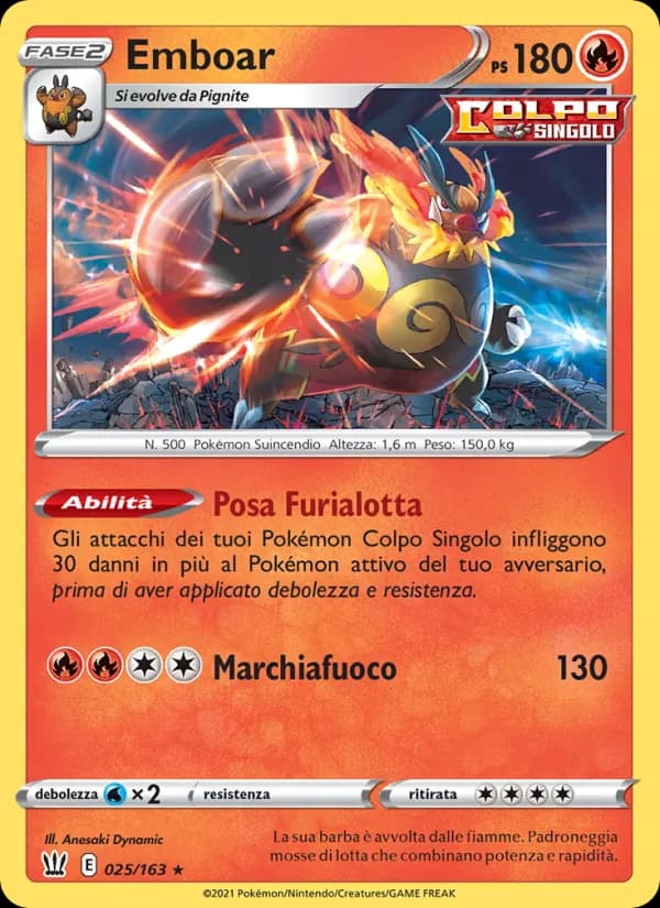 Emboar card in Italian
