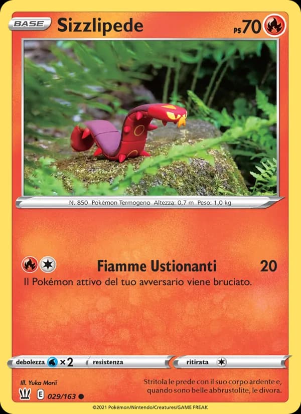 Sizzlipede card in Italian