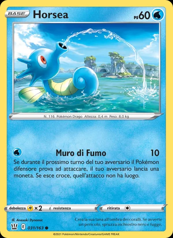 Horsea card in Italian