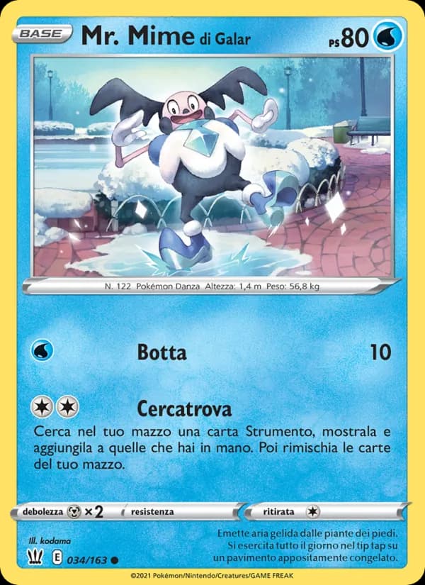 Mr. Mime di Galar card in Italian