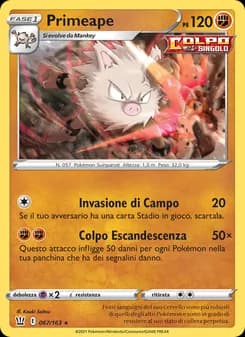 Primeape card in Italian