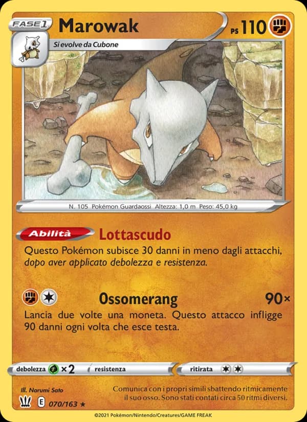 Marowak card in Italian