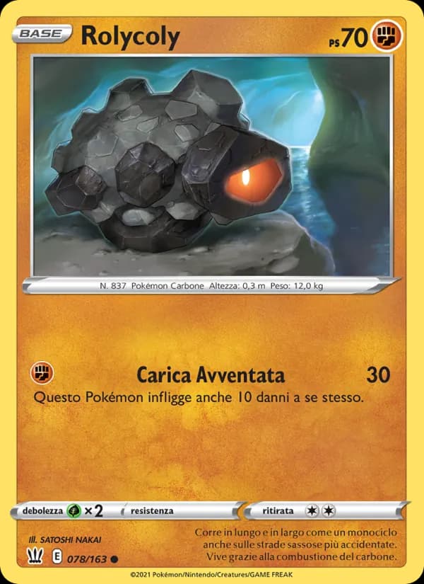 Rolycoly card in Italian
