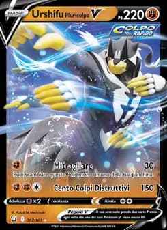 Urshifu Pluricolpo V card in Italian