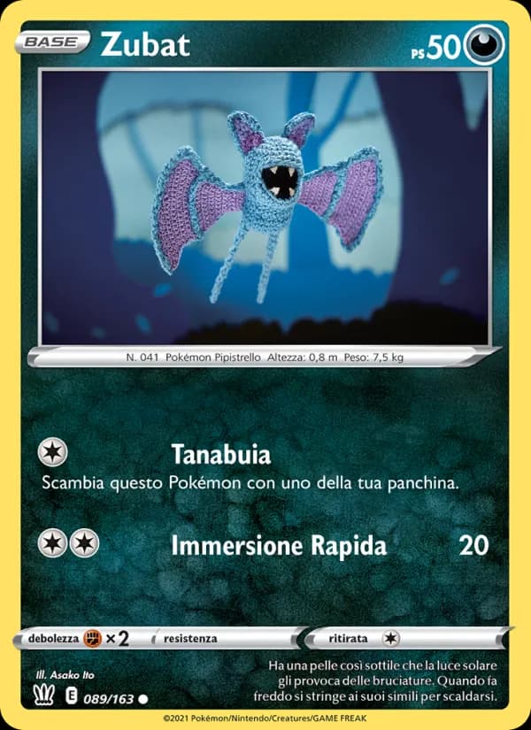 Zubat card in Italian