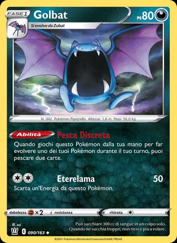 Golbat card in Italian