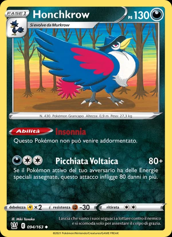 Honchkrow card in Italian