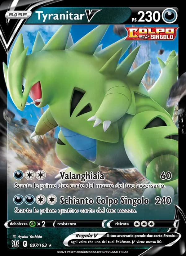 Tyranitar V card in Italian