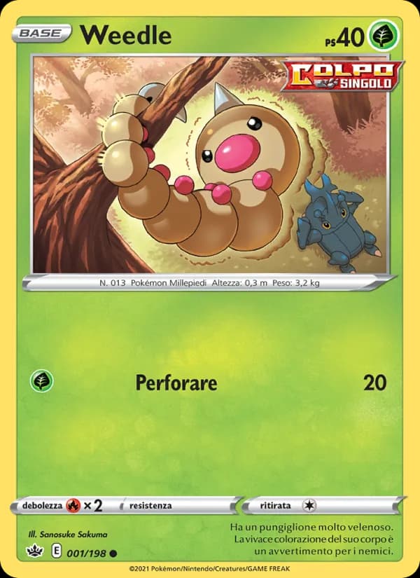 Weedle card in Italian