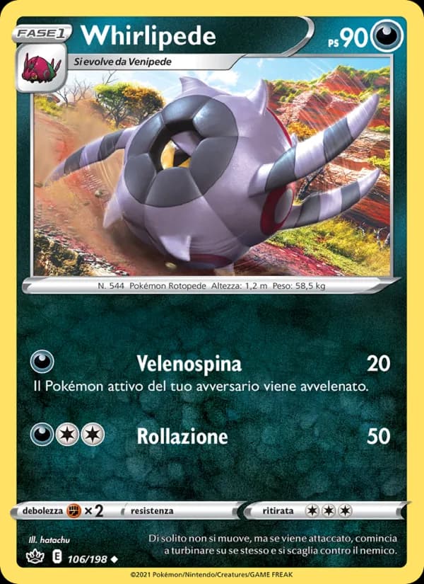 Whirlipede card in Italian