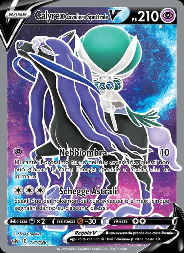 Calyrex Cavaliere Spettrale V card in Italian
