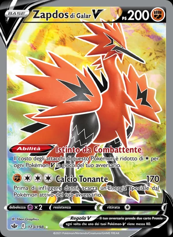Zapdos di Galar V card in Italian