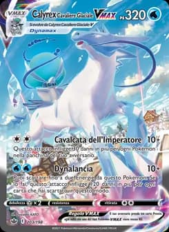 Calyrex Cavaliere Glaciale VMAX card in Italian