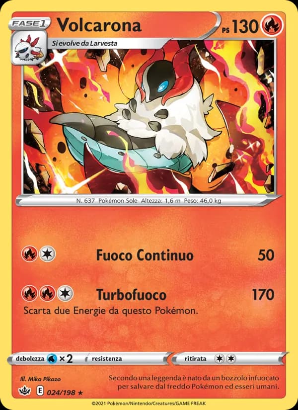 Volcarona card in Italian