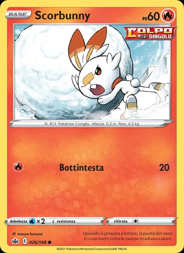 Scorbunny card in Italian