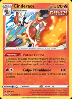 Cinderace card in Italian