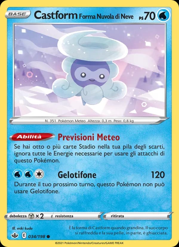 Castform Forma Nuvola di Neve card in Italian
