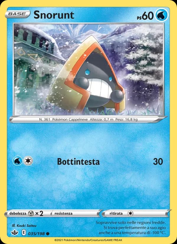 Snorunt card in Italian