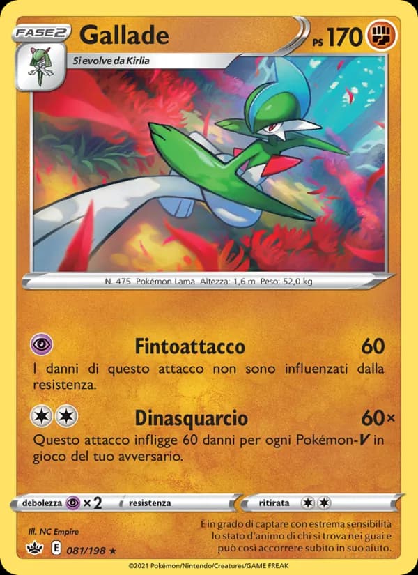 Gallade card in Italian