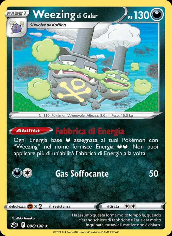 Weezing di Galar card in Italian
