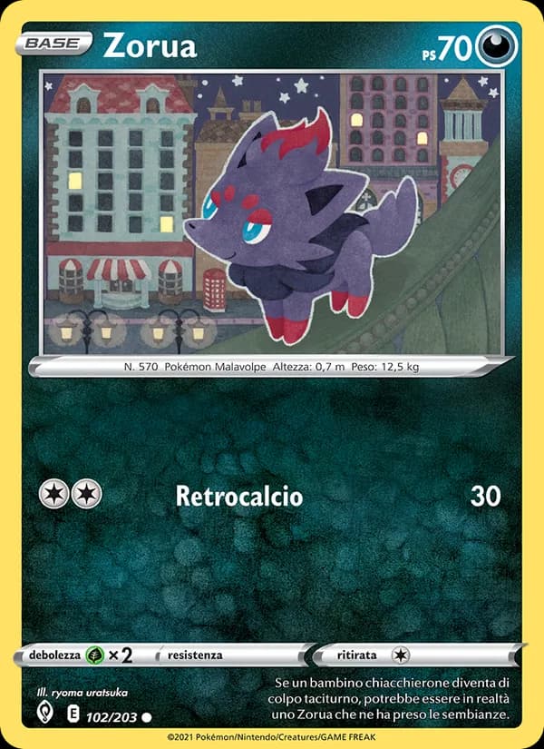 Zorua card in Italian