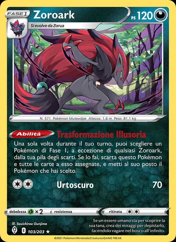 Zoroark card in Italian