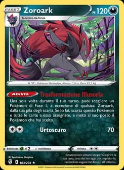 Zoroark card in Italian