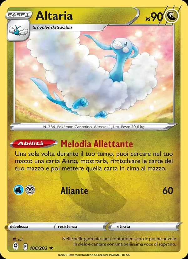 Altaria card in Italian