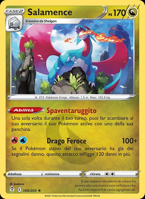 Salamence card in Italian