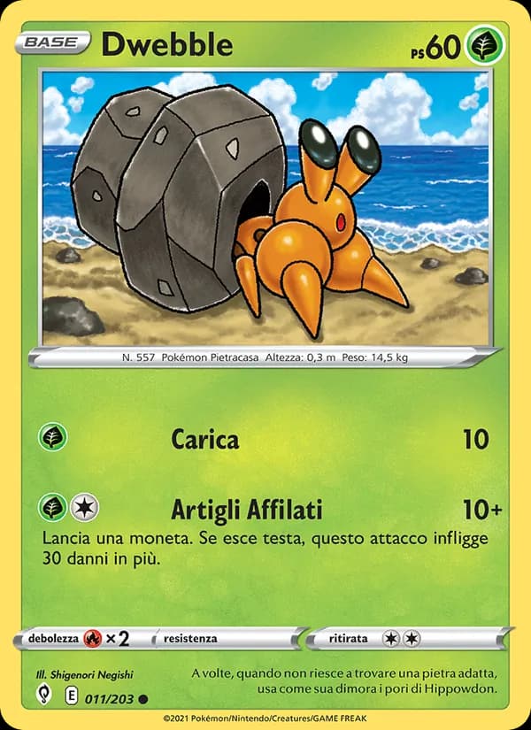 Dwebble card in Italian