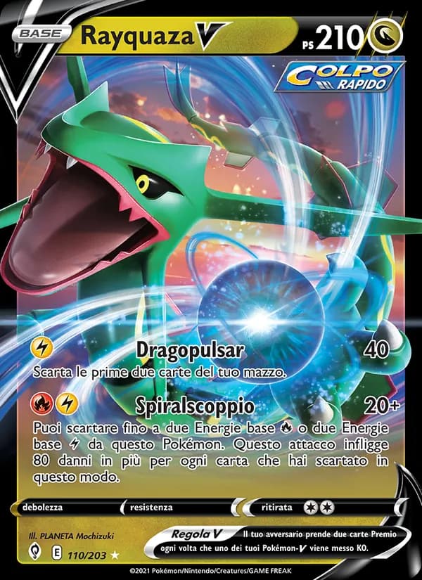 Rayquaza V card in Italian
