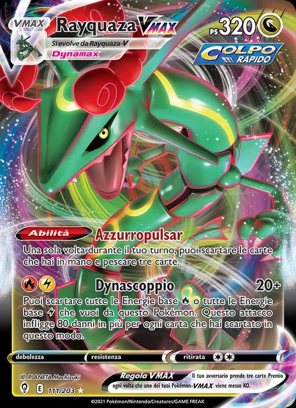 Rayquaza VMAX card in Italian