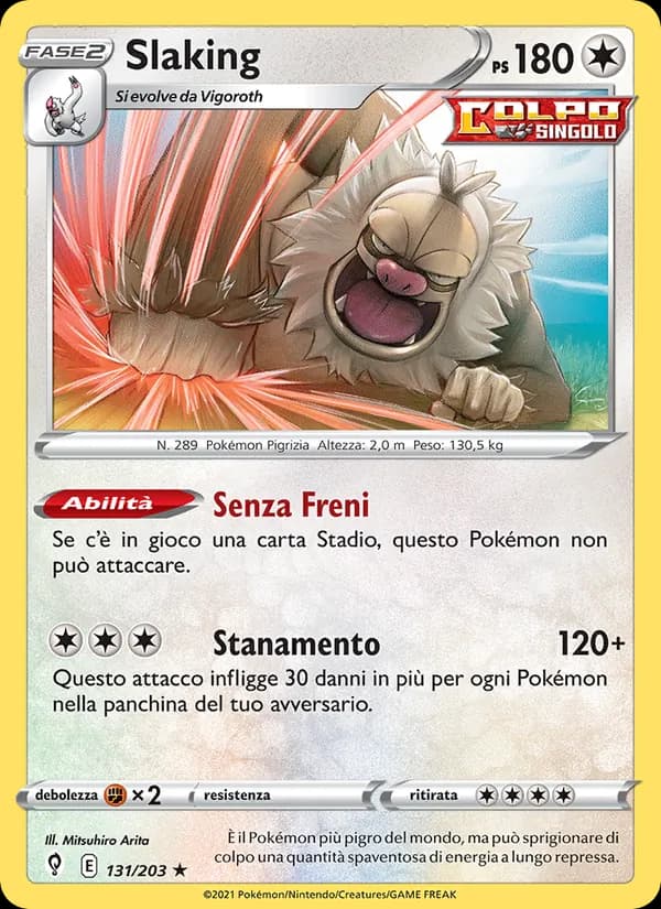Slaking card in Italian
