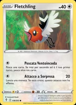 Fletchling card in Italian