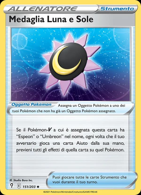 Medaglia Luna e Sole card in Italian