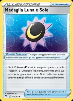 Medaglia Luna e Sole card in Italian
