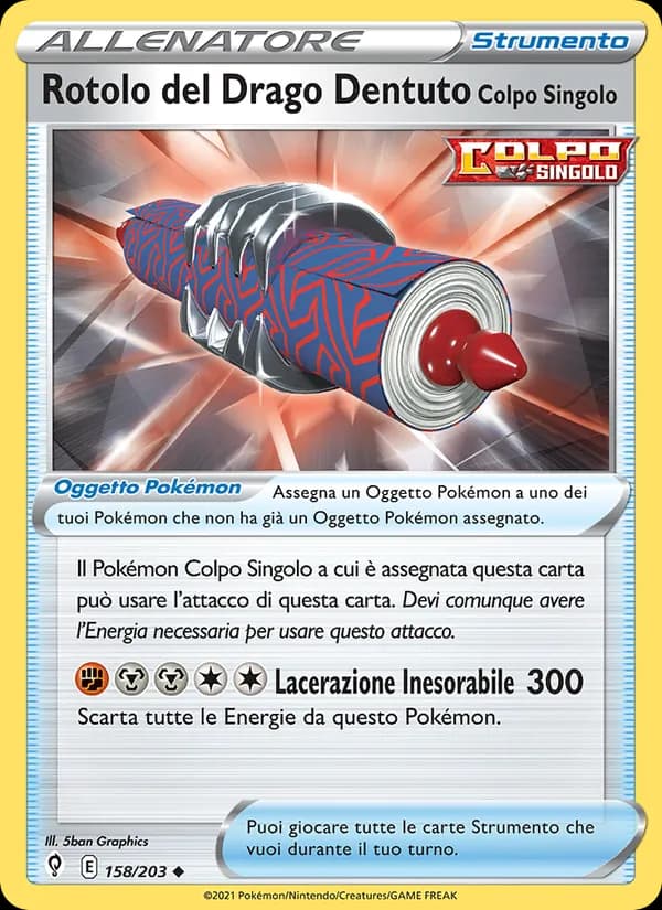 Rotolo del Drago Dentuto Colpo Singolo card in Italian