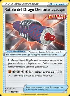 Rotolo del Drago Dentuto Colpo Singolo card in Italian