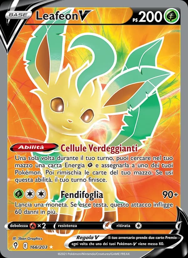 Leafeon V card in Italian