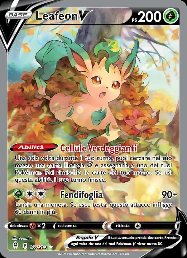 Leafeon V card in Italian