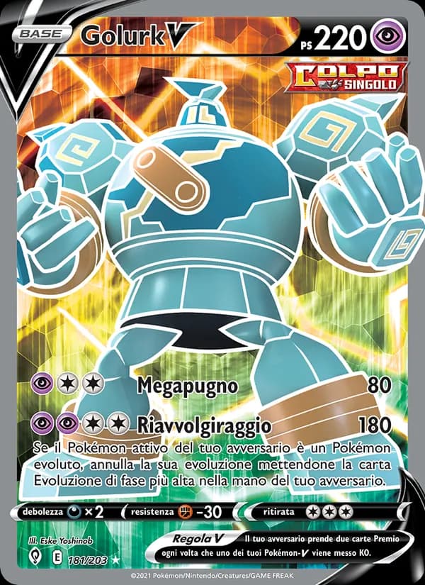 Golurk V card in Italian