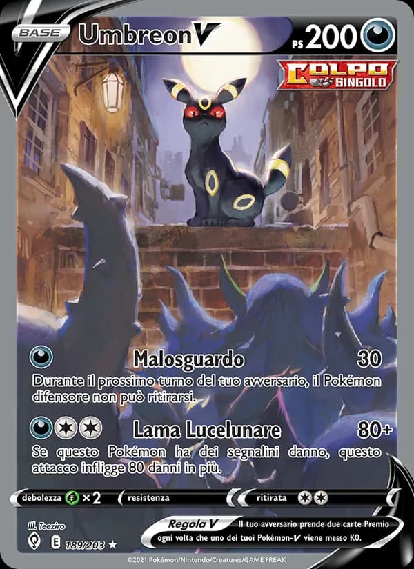 Umbreon V card in Italian