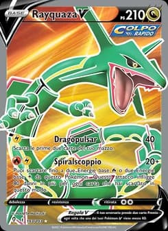 Rayquaza V card in Italian