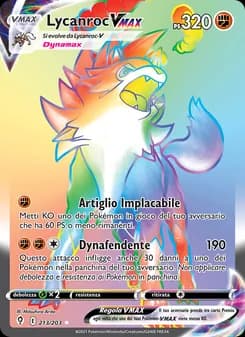Lycanroc VMAX card in Italian