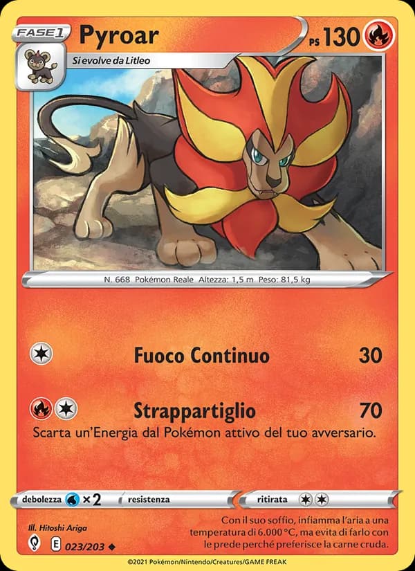 Pyroar card in Italian