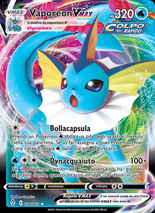 Vaporeon VMAX card in Italian