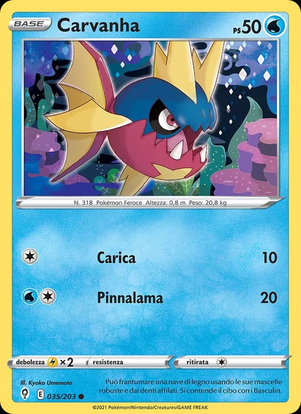 Carvanha card in Italian