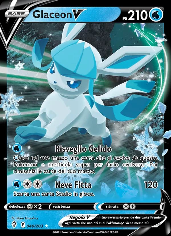 Glaceon V card in Italian