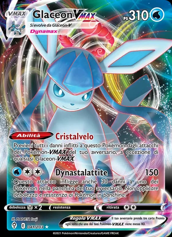 Glaceon VMAX card in Italian