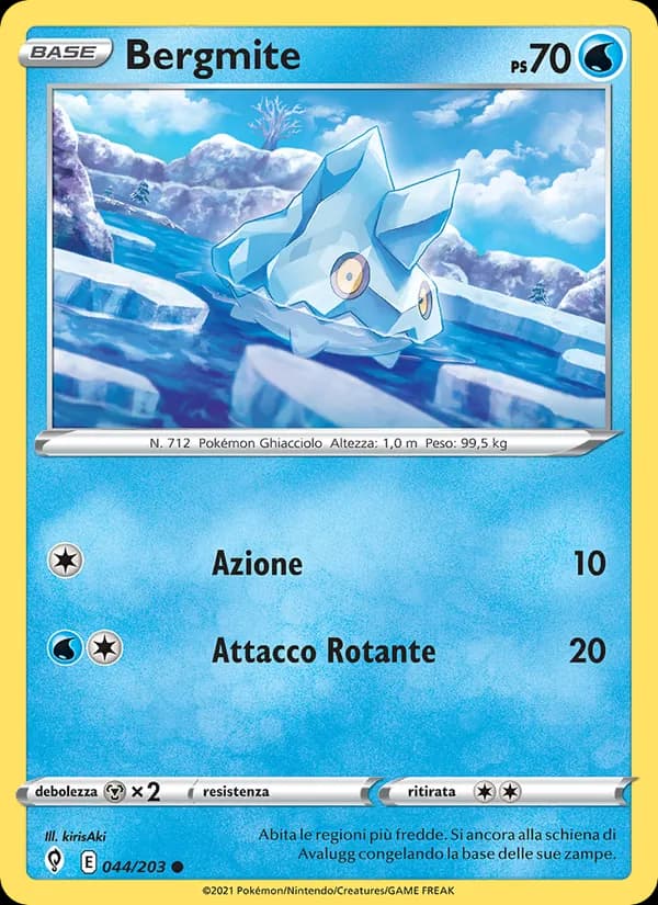 Bergmite card in Italian